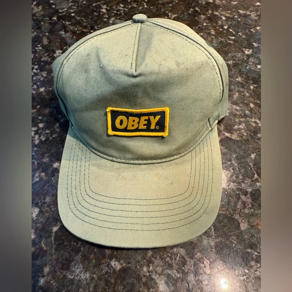 Obey Vintage ? Green Yellow Black‎ Naturally Distressed Cap